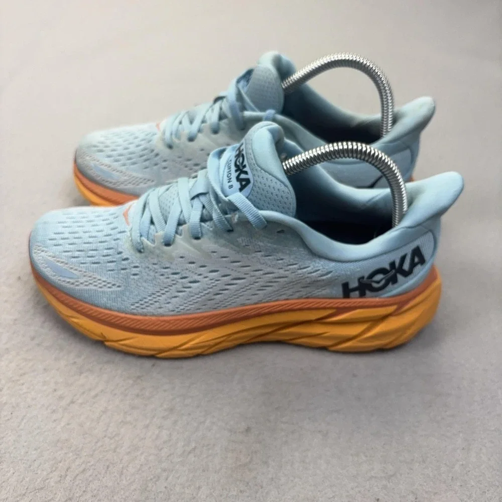 Hoka One One Clifton 8 Shoes Womens Size 8 Blue Running Sneakers‎ 1119394 SSIF